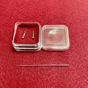 BVLA 14K Solid Gold Threadless Bead Ball Set with 6mm Flat Back Posts, 16G